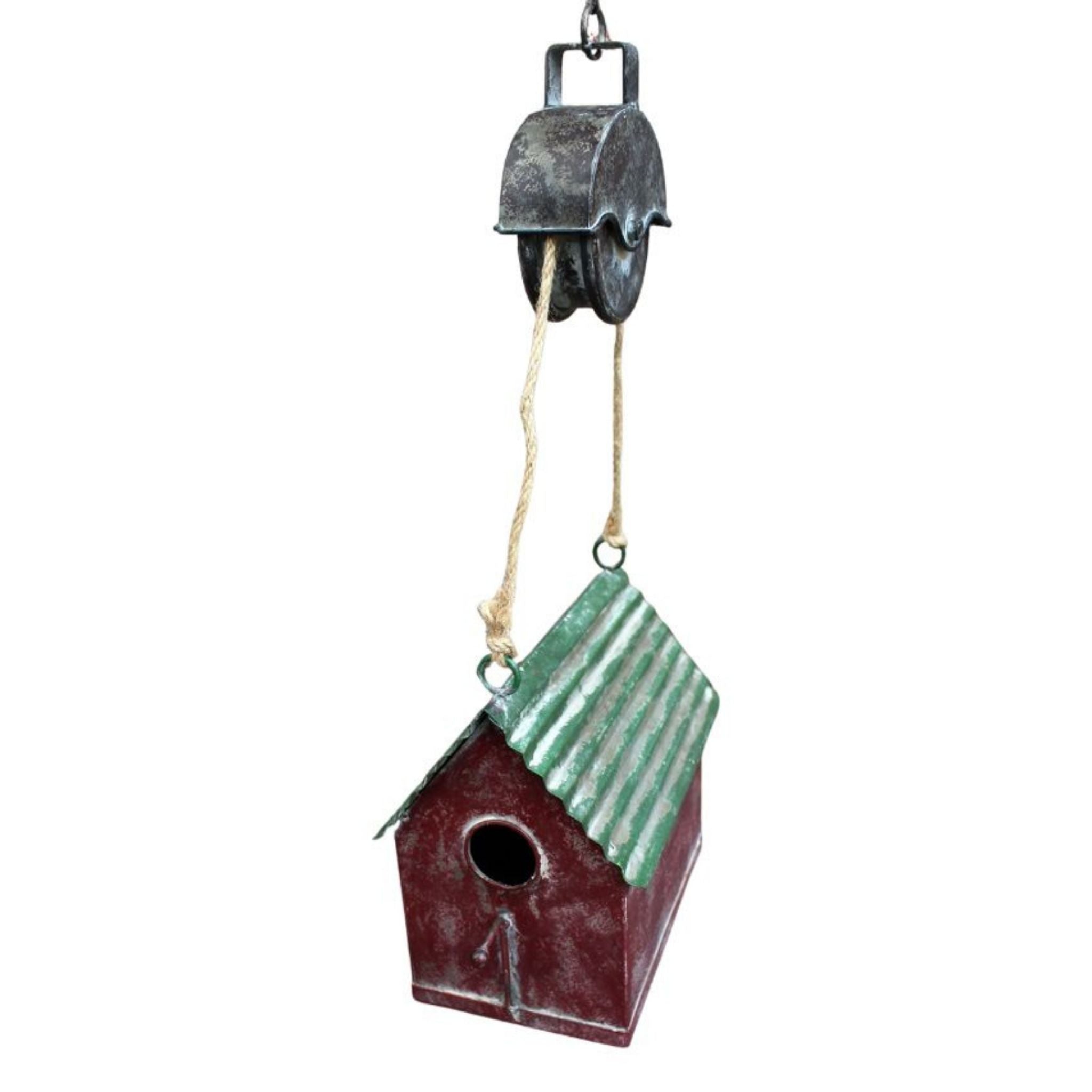 Vogelhaus Nistkasten mit Umlenkrolle