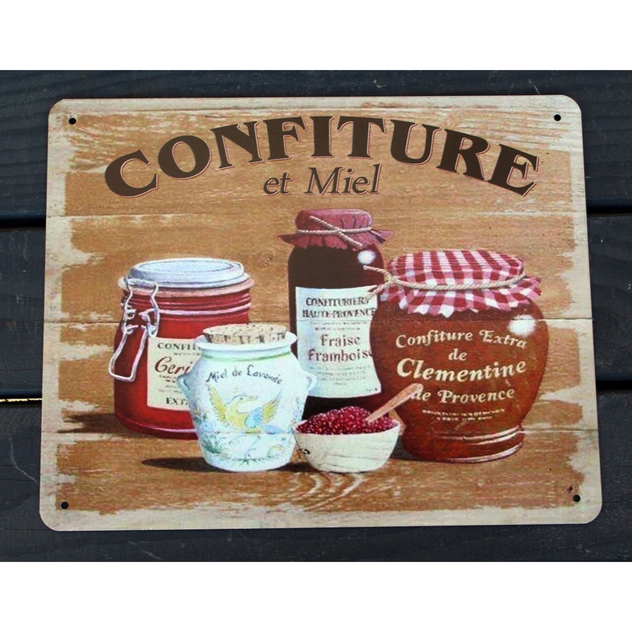 Shabby Blechschild Marmelade & Honig Retro 25x20cm