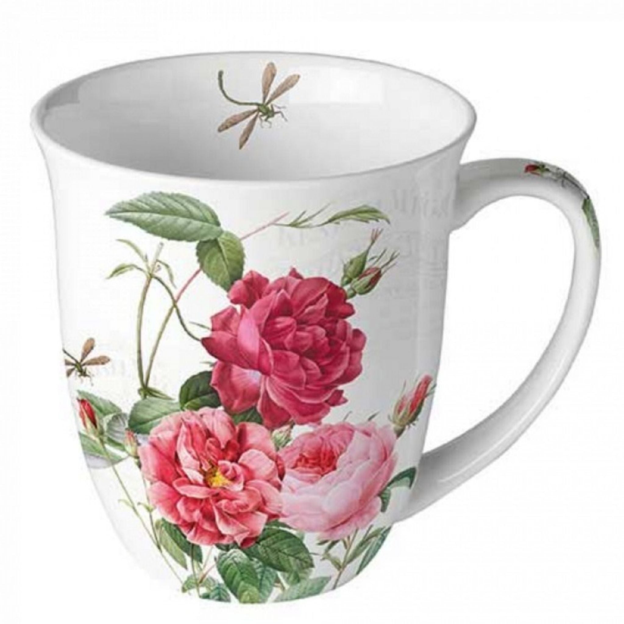 Porzellan Tasse Rosenpracht mit Libelle 0,4L