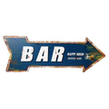 Shabby Blechschild Bar Happy Hour Wanddeko 50cm