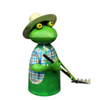 Zaunhocker Gärtner Frosch Rechen