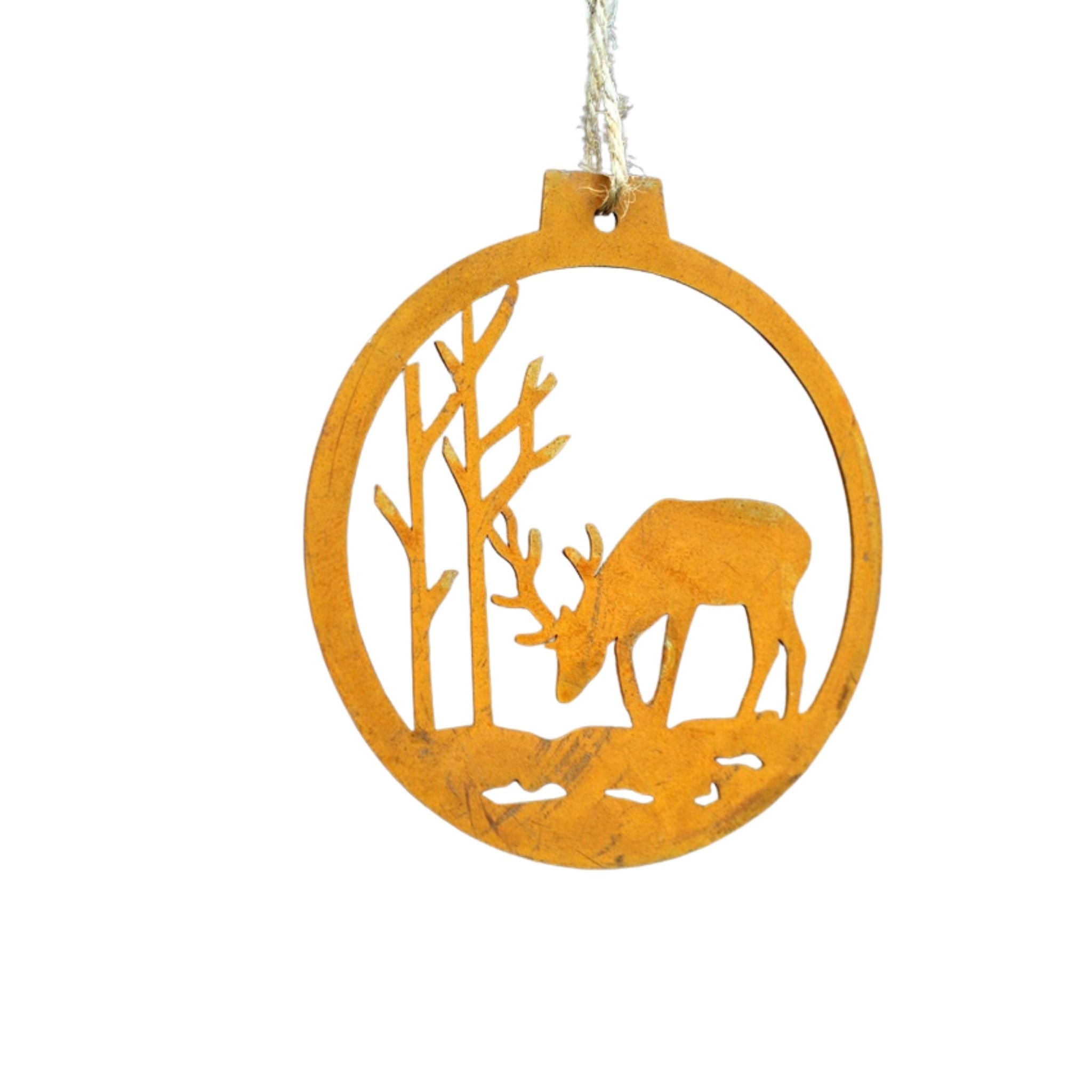 3er Set Weihnachtskugeln Edelrost
