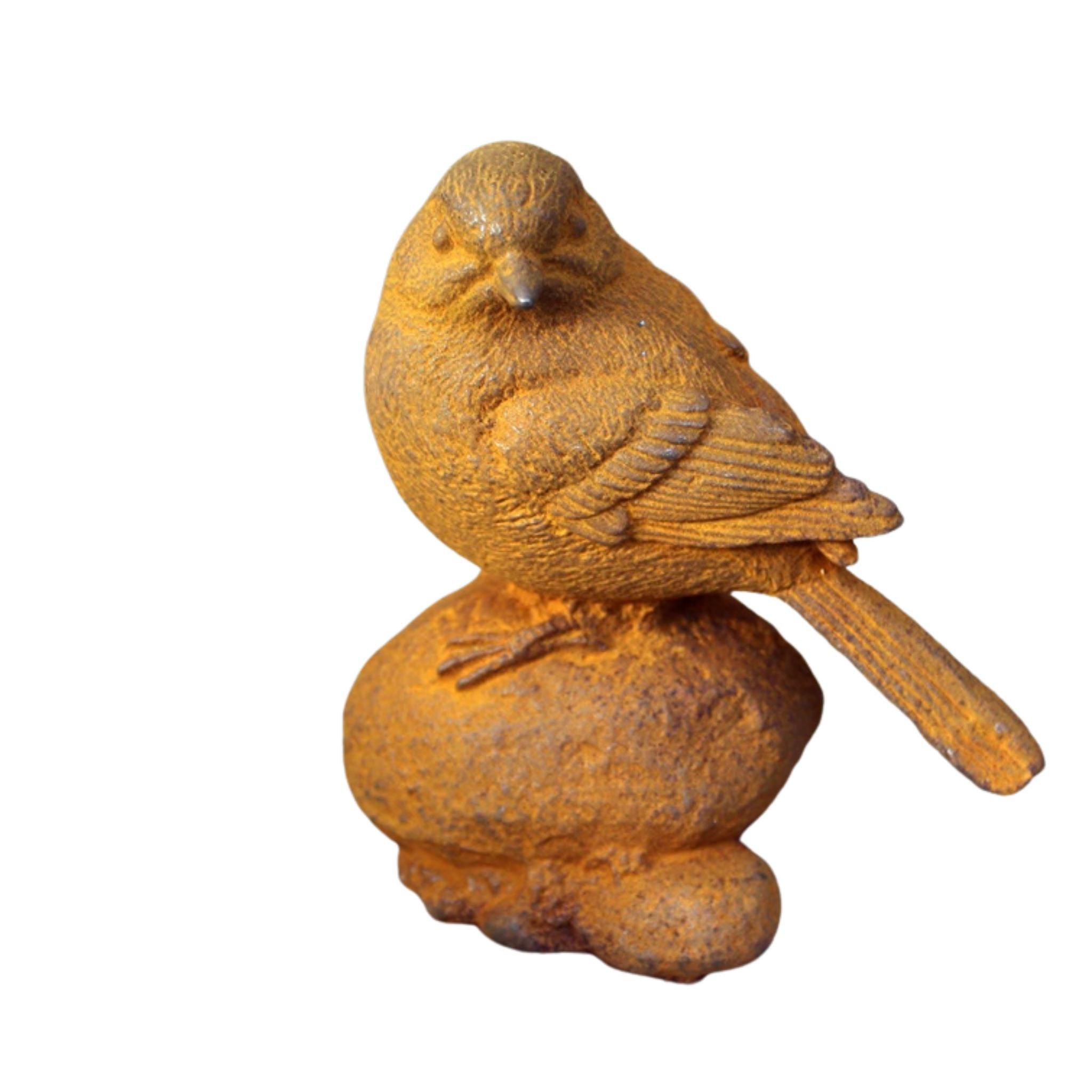 Gartenfigur Vogel auf Stein