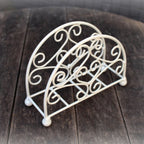 Serviettenhalter Shabby Weiß Metall Rustikal
