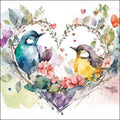 20 Servietten Loving birds Tischdeko romantisch Vögel
