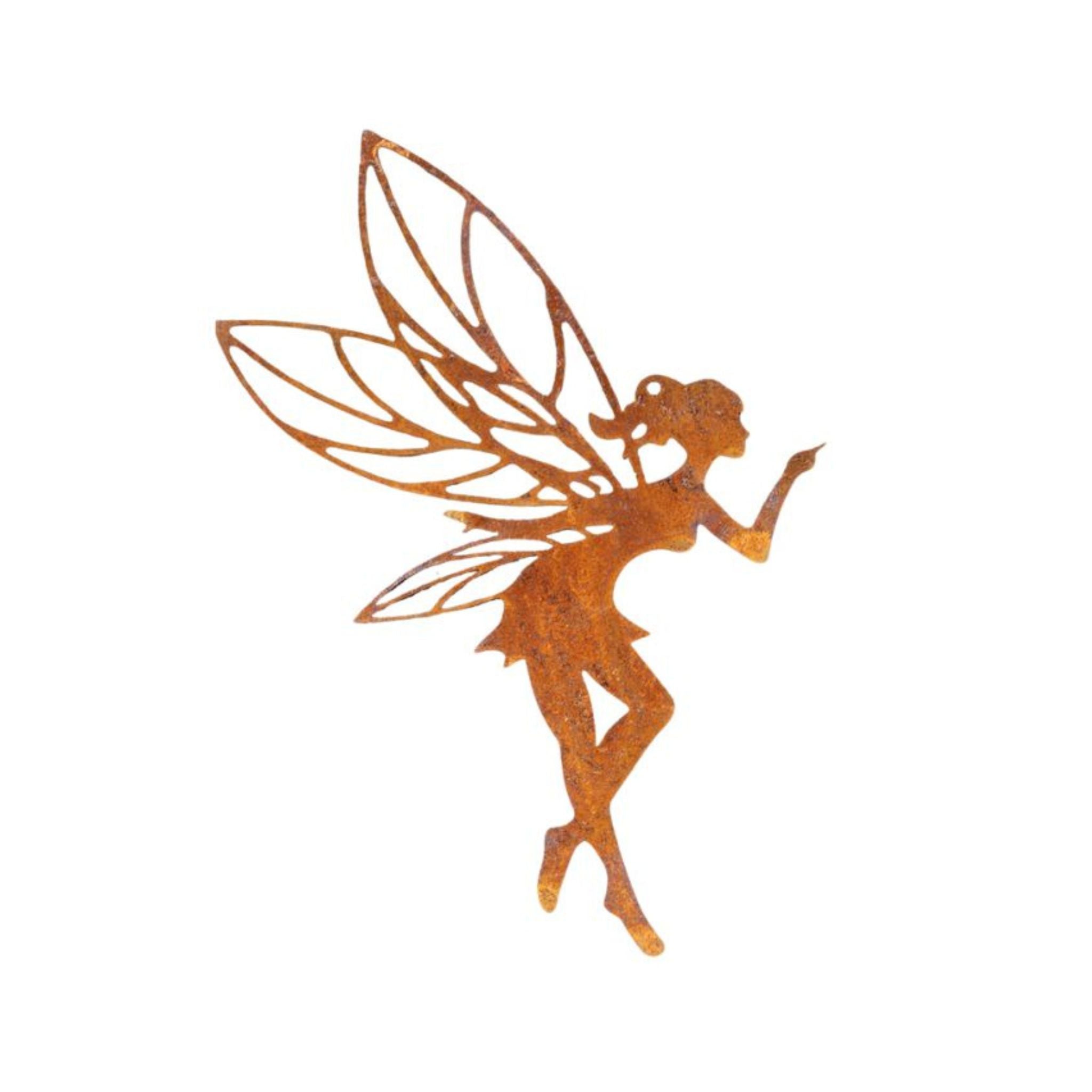 Gartenfigur Elfe Handkuss Edelrost