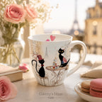 Porzellan Tasse Katzen in Paris Landhaus Stil 0,4L