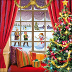 20 Servietten Weihnachtsfenster