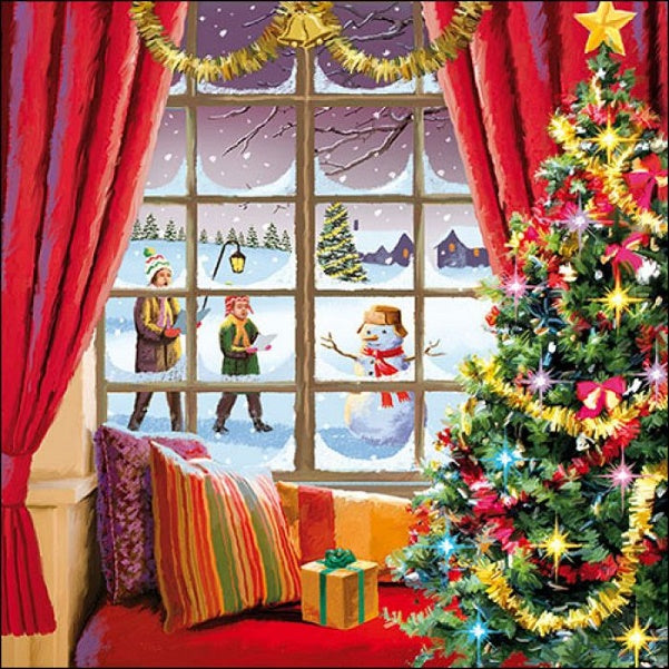 20 Servietten Weihnachtsfenster