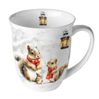 Porzellan Tasse Eichhörnchen Familie Winter 0,4 L