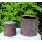 Deko Topf Set Metall mit Deckel