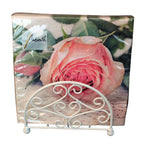 Serviettenhalter Shabby Weiß Metall Rustikal