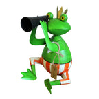 Gartenfigur Froschkönig mit Fernrohr