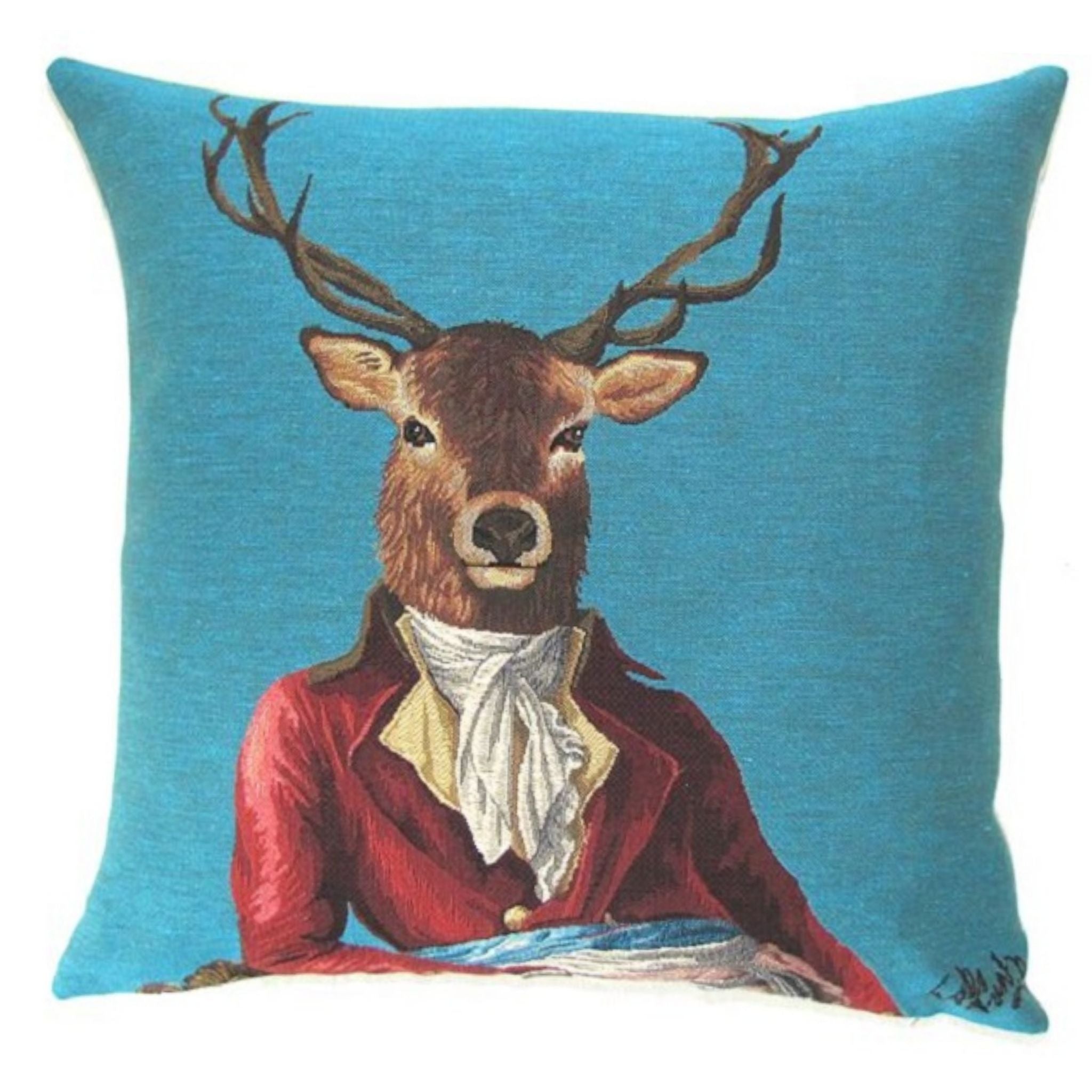Gobelin Kissen Fabfunky Hirsch Dekokissen Sofa