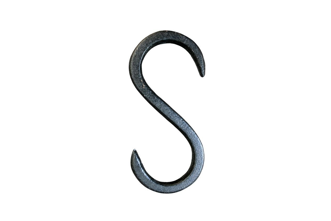S Haken Gusseisen antikschwarz 10 cm