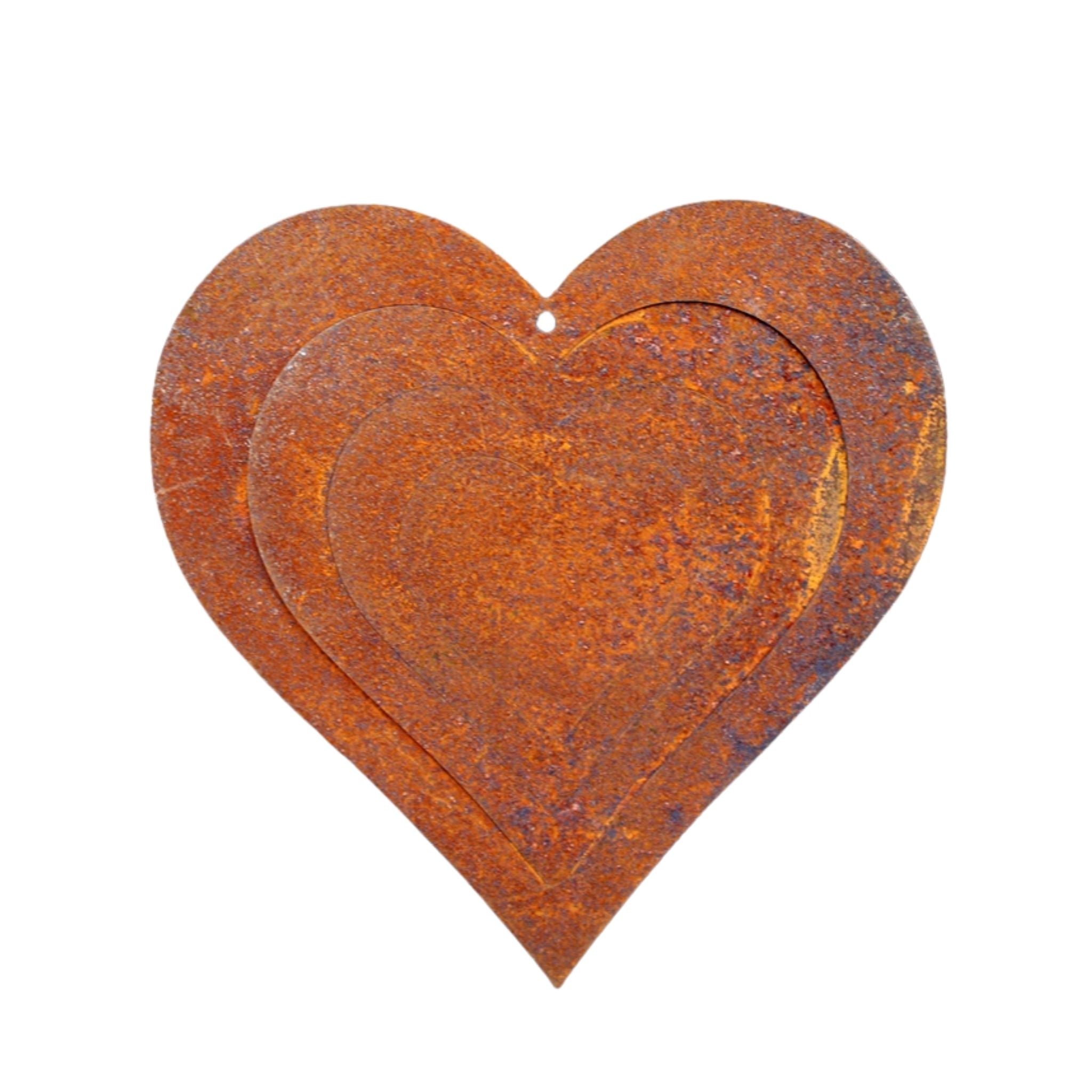 Gartendeko Edelrost Herz 3D