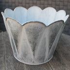 Blumentopf Shabby Chic Vintage Zinkoptik H16cm