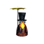 Rabe Zaunhocker mit Schirm Metallfigur Landhaus-Stil 17cm