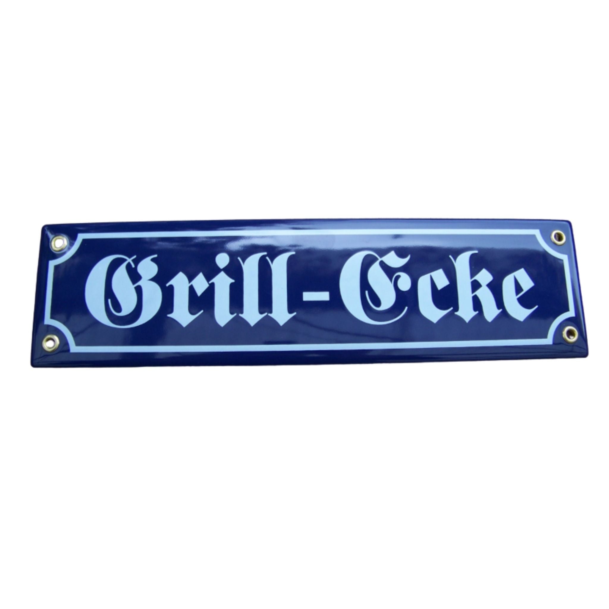 Emaille Schild Grill-Ecke Nostalgie-Stil 8x30cm
