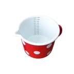 Emaille Milchtopf Rot Weiß gepunktet 1L im Retro-Look
