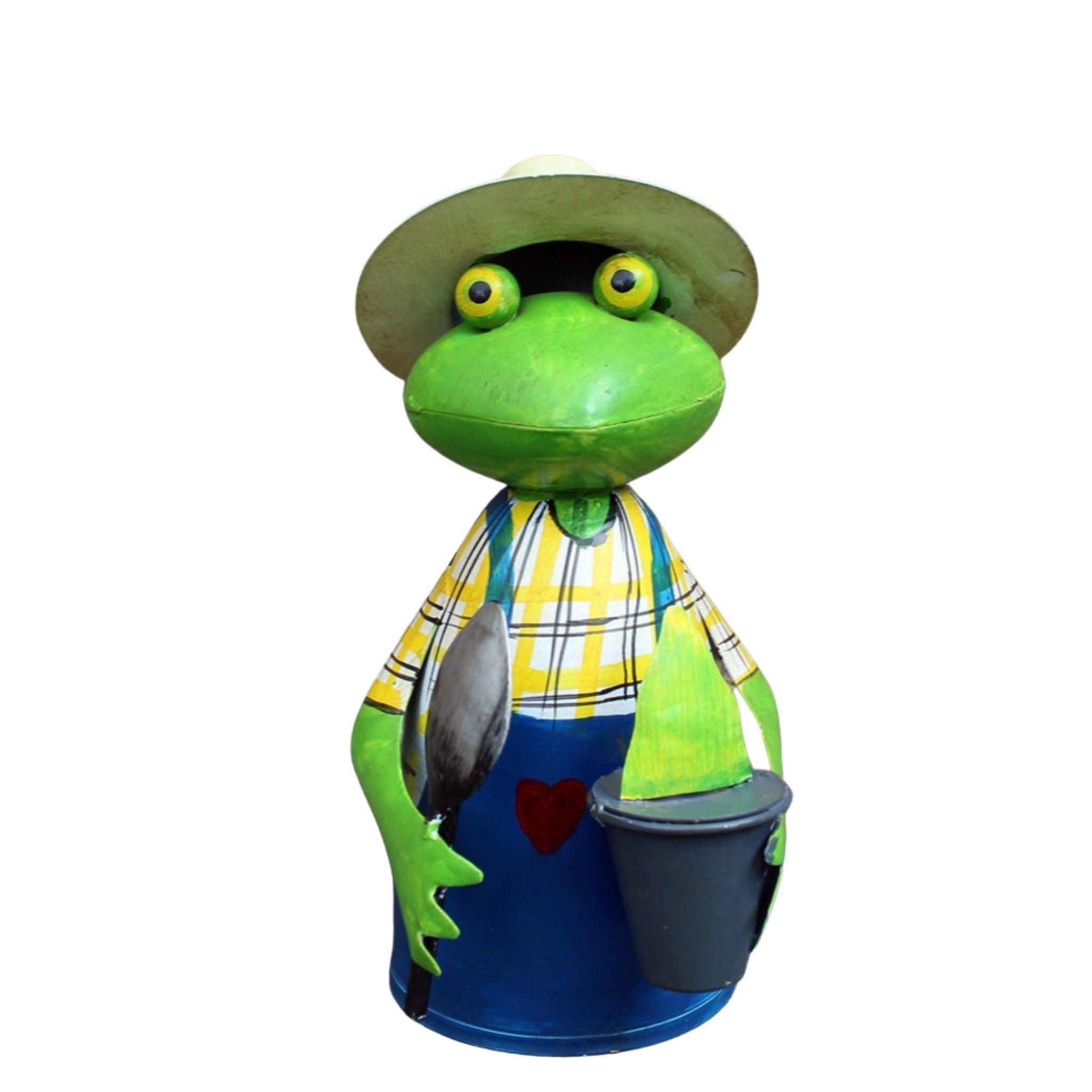 Zaunhocker Gärtner Frosch Pflanze H23cm Landhausstil
