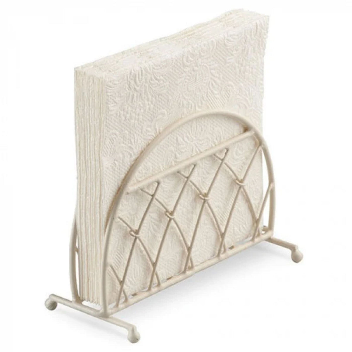 Serviettenhalter Shabby Chic Weiß aus Metall