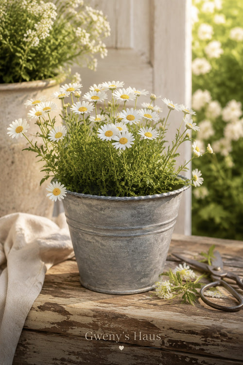 Blumentopf Zinkoptik Vintage-Stil 10,5cm