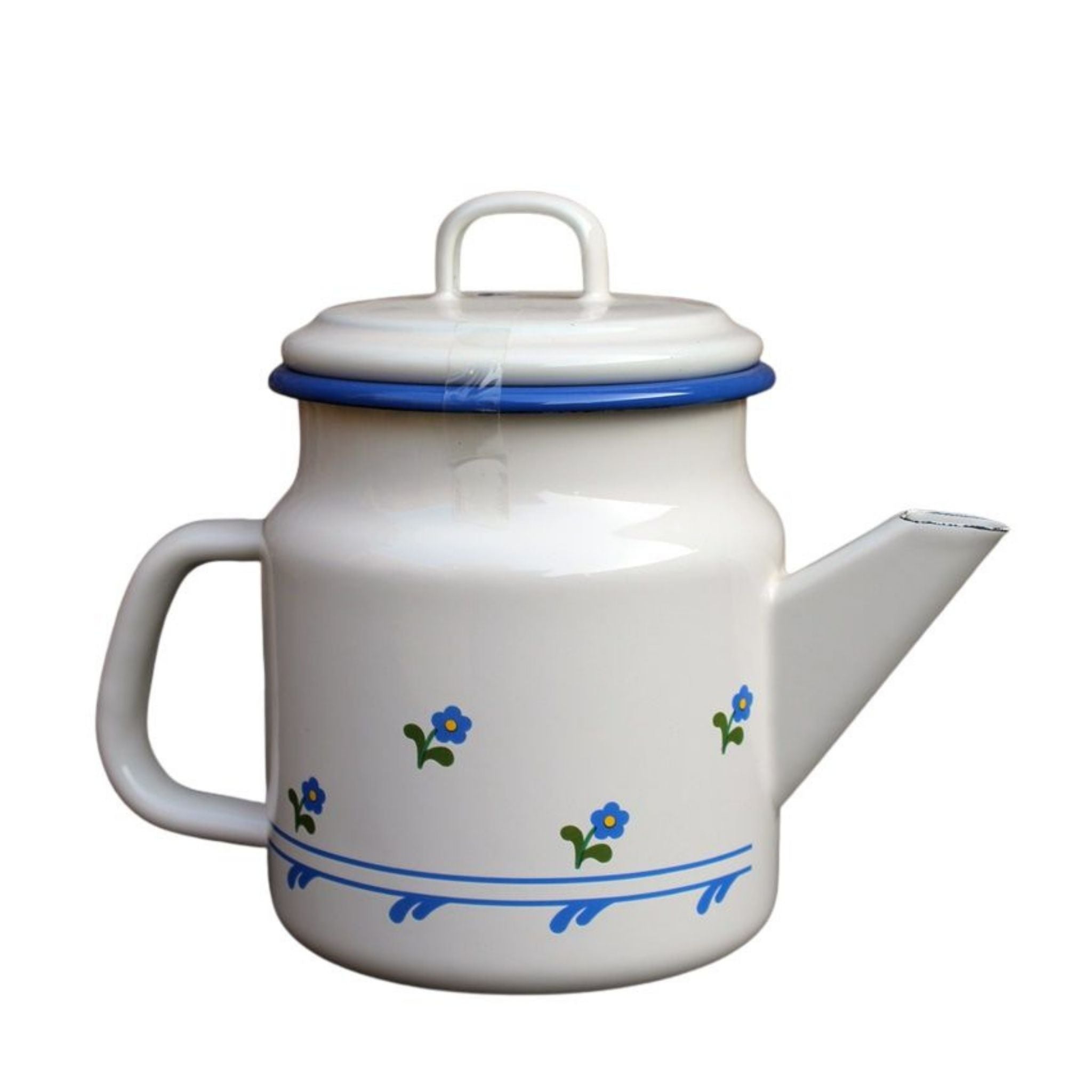 Emaille Teekanne Blümchen im Landhausstil 1,0L