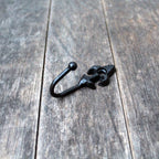 Mini Wandhaken frz Lilie antikschwarz Garderobe Minihaken H6cm
