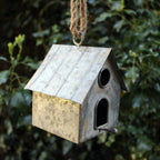 Zink Vogelhaus Rustikal Vintage-Stil H12 cm