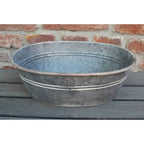 Zink Pflanzschale oval Vintage Landhaus Stil 38cm