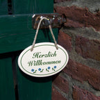 Emailleschild Herzlich willkommen
