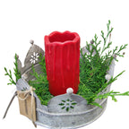 Metall Krone Tablett Shabby Chic grau 27cm