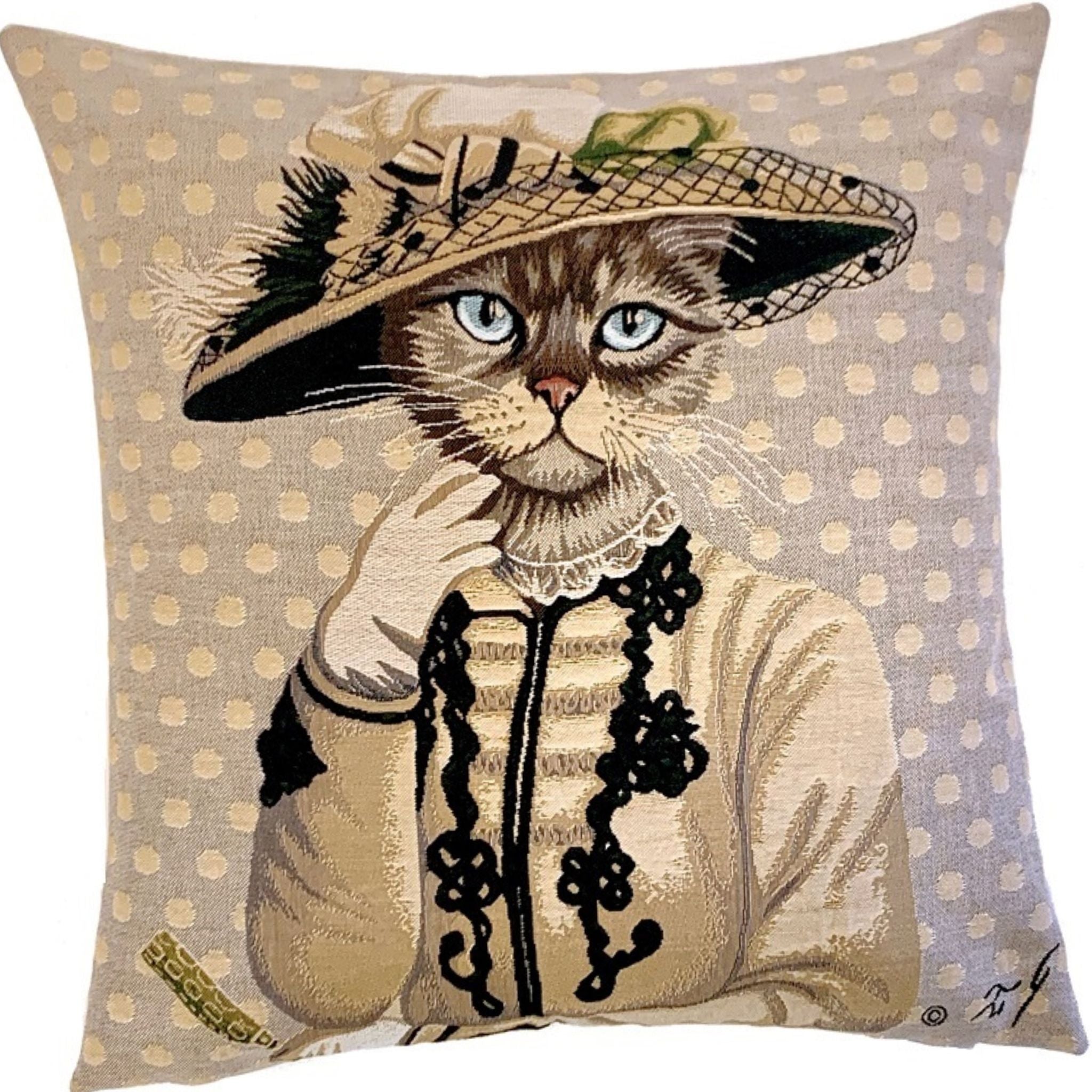 Gobelin Kissen Lady Audrey Sofakissen Zierkissen Katze