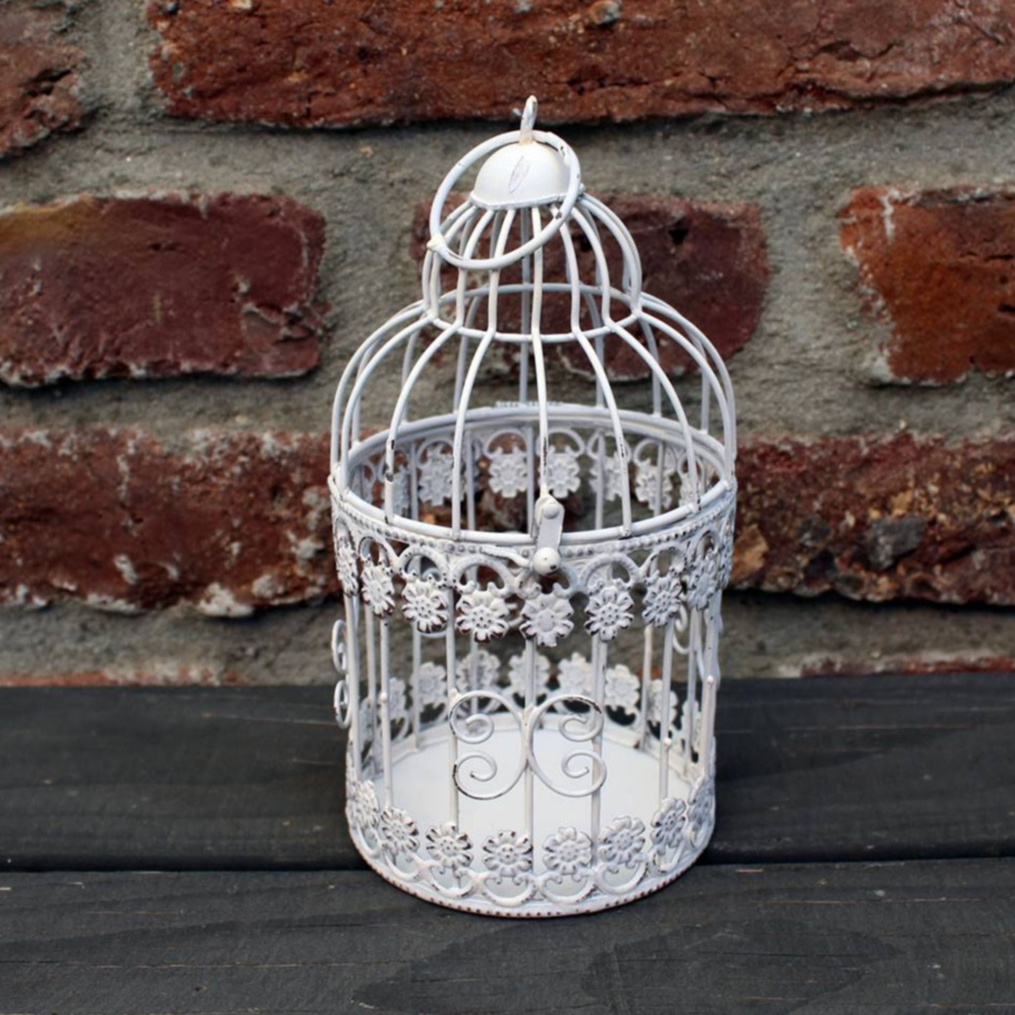 Dekokäfig Shabby Chic Weiß Vintage Landhausstil Dekoration Tischdeko