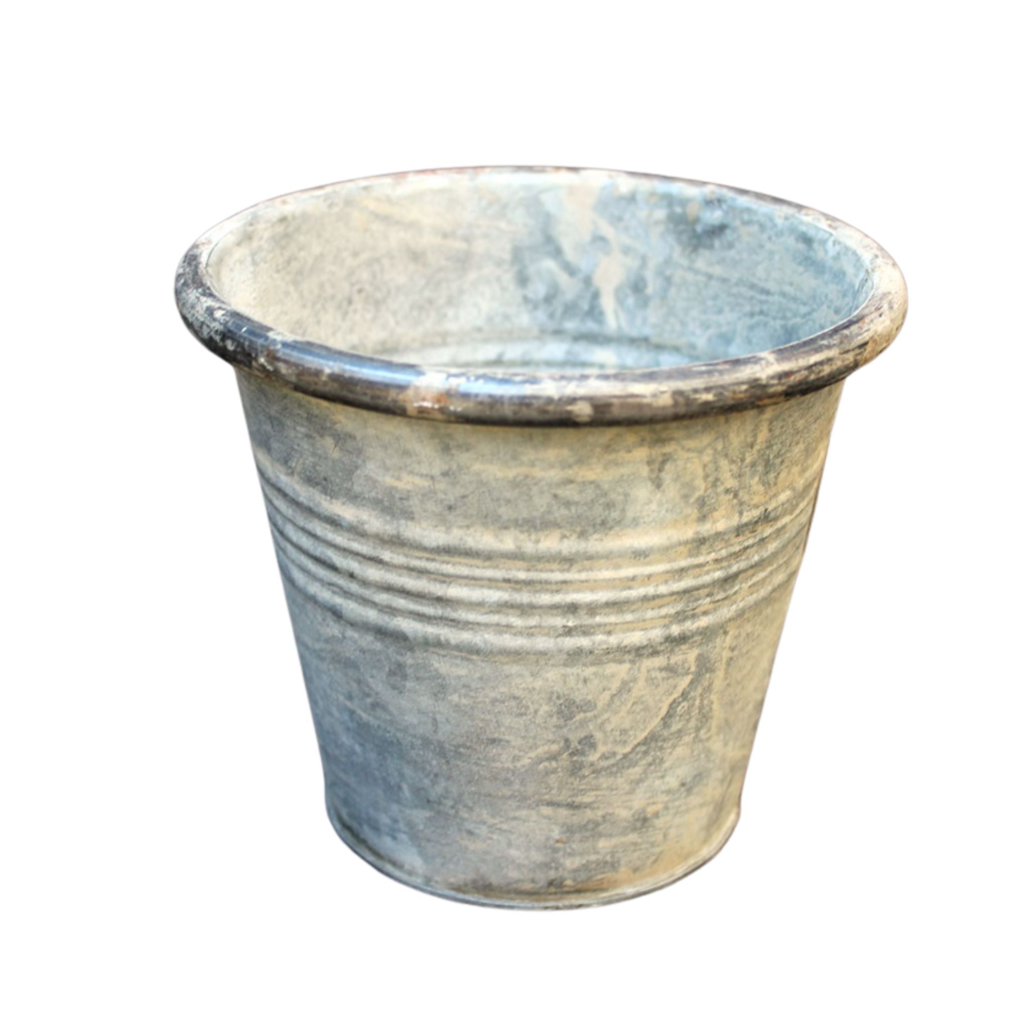 Blumentopf Zink Streifen