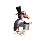 Rabe  Gartenfigur mit Gießkanne Metallfigur24cm
