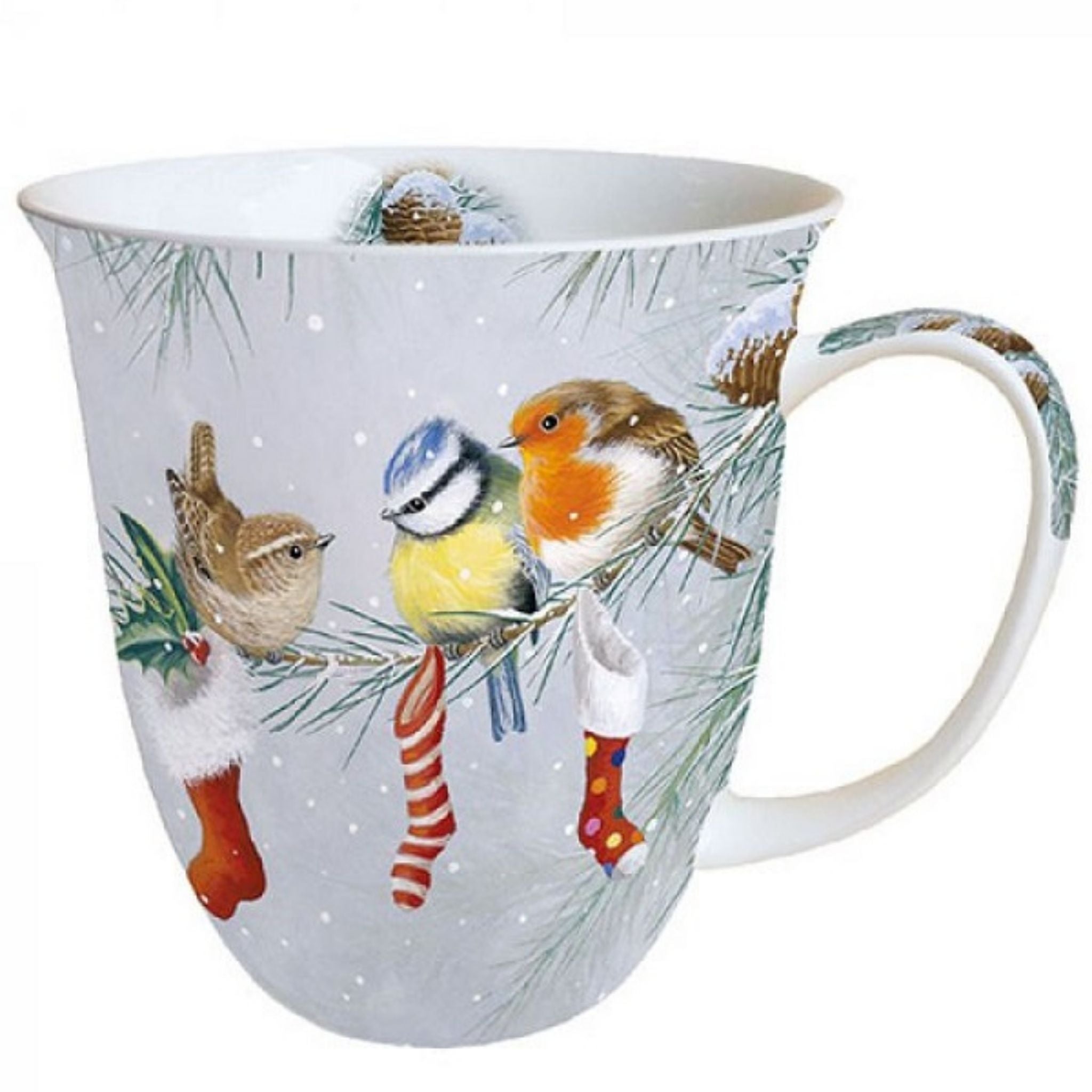Porzellan Tasse Vogel Weihnachten Landhaus 0,4L