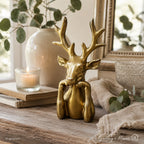 Dekofigur Hirsch gold Antikstil H20cm