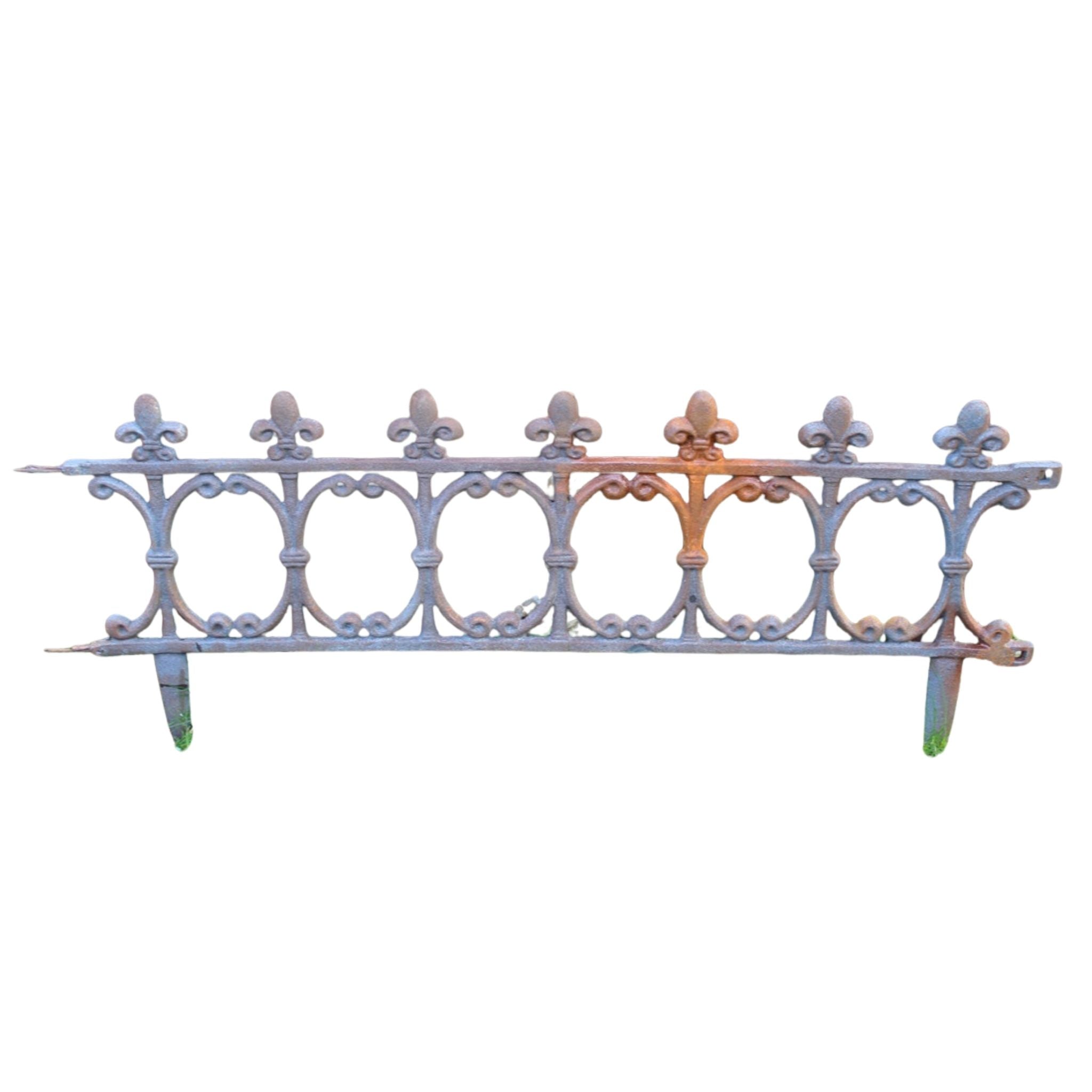 Antike Garten-Beetkante aus Gusseisen, rostoptik 82 cm