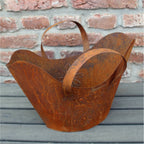 Rost Pflanztasche Dekokorb mit Blüten 42 cm