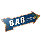 Shabby Blechschild Bar Happy Hour Wanddeko 50cm