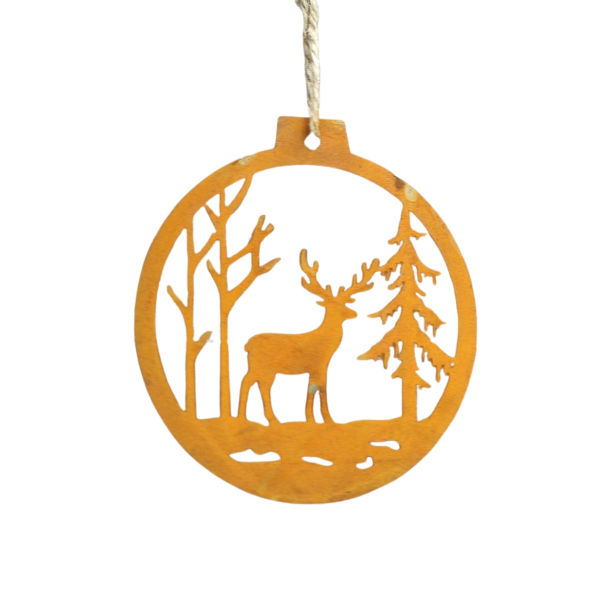 3er Set Weihnachtskugeln Edelrost