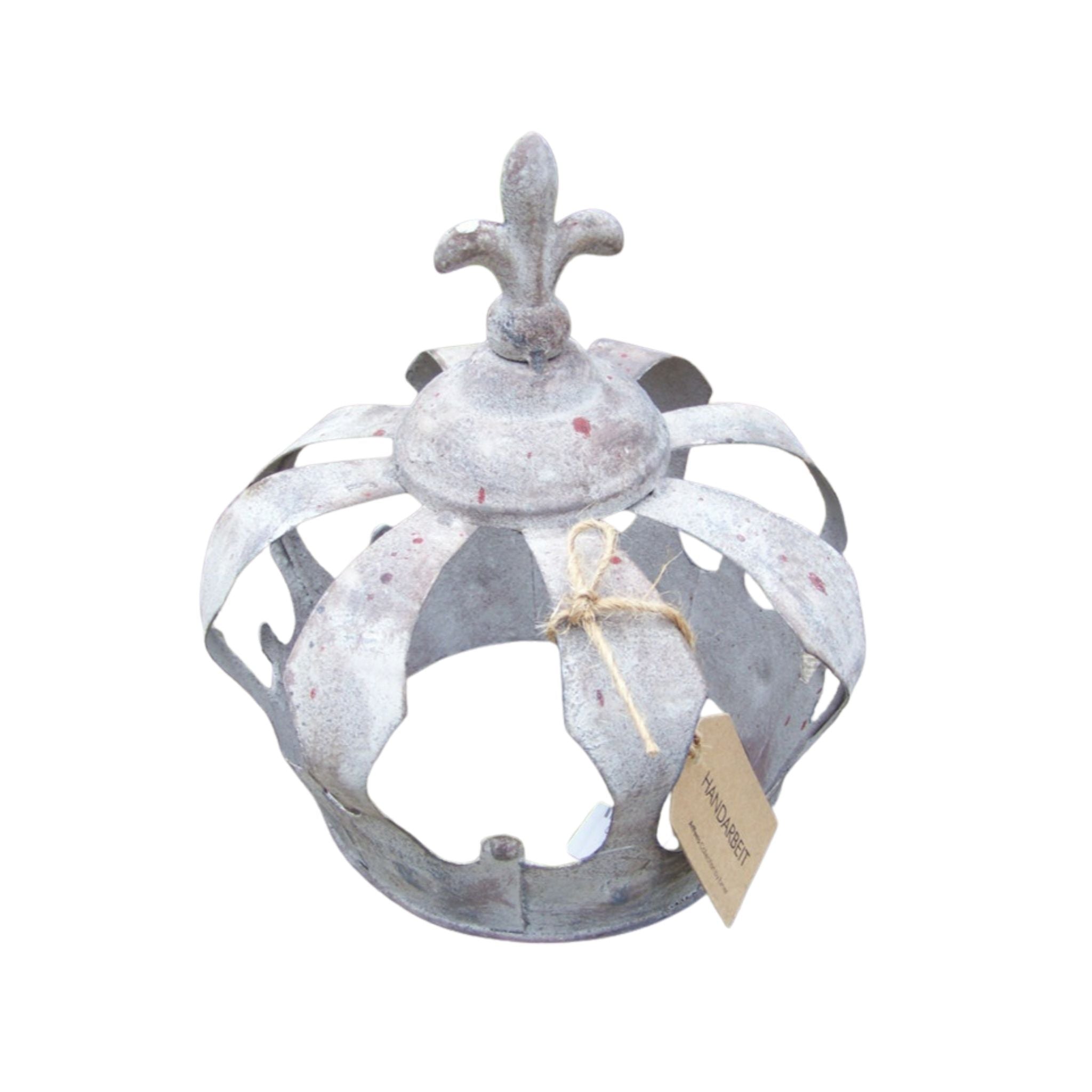 Deko Krone Metall Shabby Look Gartenkrone 24cm