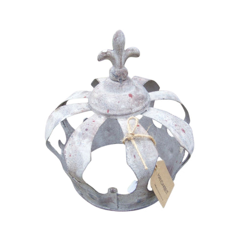 Deko Krone Metall Shabby Look Gartenkrone 24cm