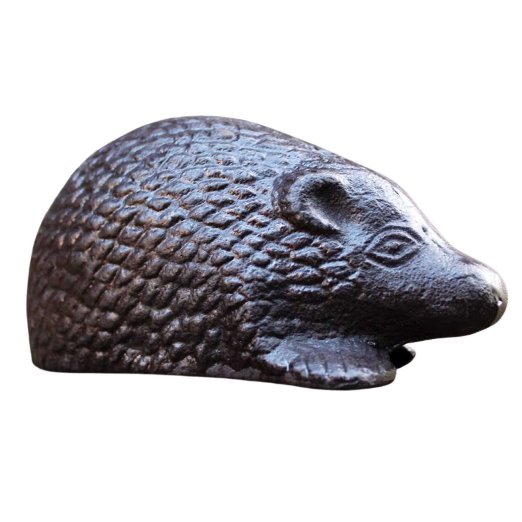 Gusseisen Igel Gartenfigur Antikbraun Landhausstil 13cm