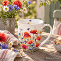 Porzellan Tasse Mohn und Kornblumen 0,4 L