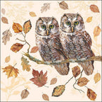 20 Servietten Eulen Paar Herbst Landhausstil 33x33cm