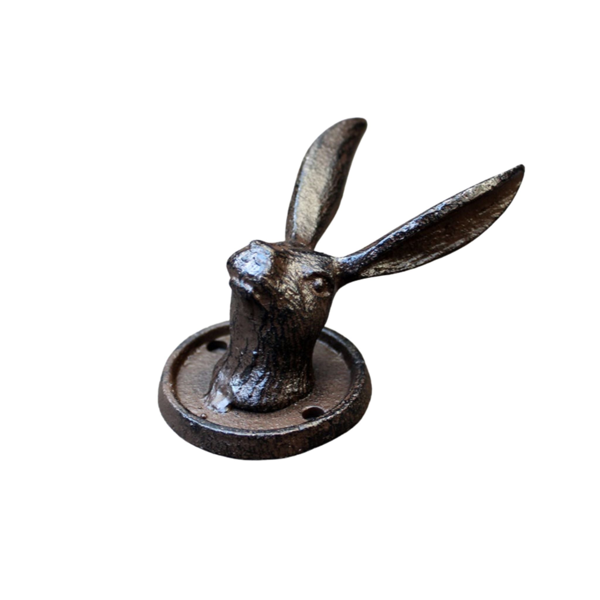 Wandhaken Hase Gusseisen antikbraun Landhausstil