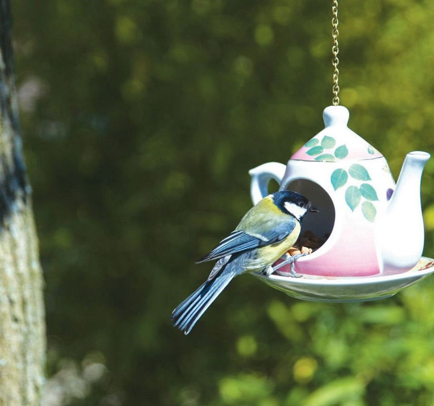 Gartendeko Vogelfutterhaus Teekanne